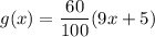 g(x)=\dfrac{60}{100}(9x+5)