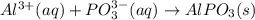Al^{3+}(aq)+PO_3^{3-}(aq)\rightarrow AlPO_3(s)
