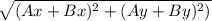 \sqrt{(Ax+Bx)^2+(Ay+By)^2)