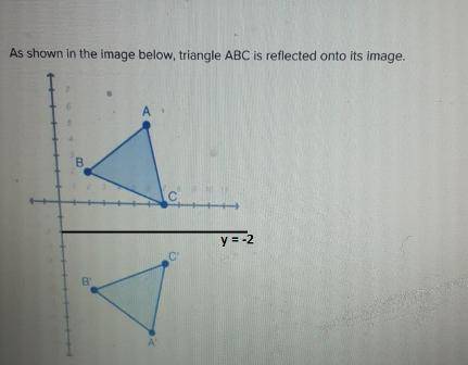 As shown in the image below, triangle ABC is reflected onto its image. А B с С A Which of the follo