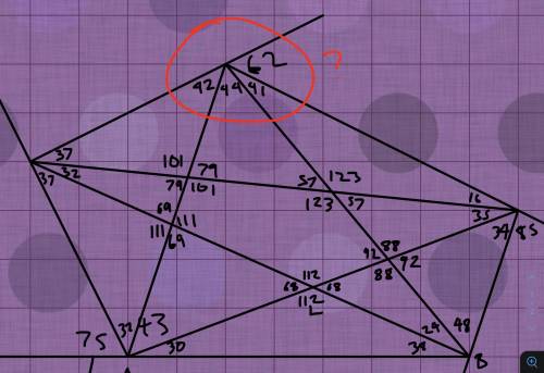 Find the measures of all the indicated angles in the picture. (Give letter statements before the num