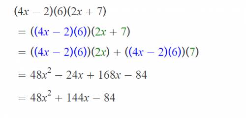 (4x-2)*6(2x+7) in standard form