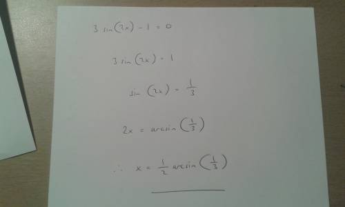 3sin(2x)-1=0 to solve