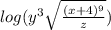 log(y^{3}\sqrt{\frac{(x + 4)^{9}}{z}})