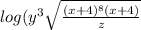 log(y^{3}\sqrt{\frac{(x + 4)^{8}(x + 4)}{z}}