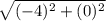 \sqrt{(-4)^2 + (0)^2}