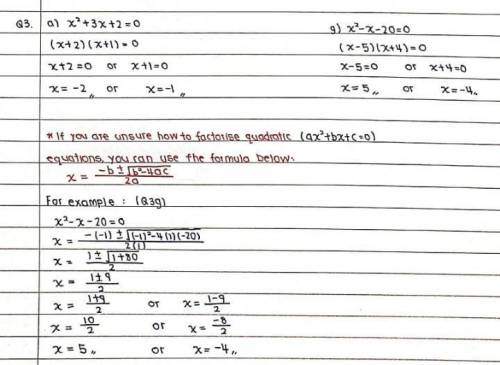 How to solve the following quadratic equations; 2L, m, o, 3a and g