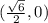 (\frac{\sqrt{6}}{2},0)