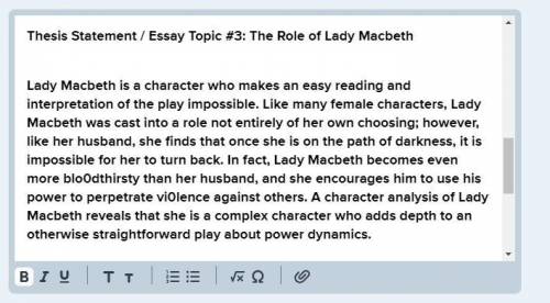 What do I put in a thesis statement for Macbeth