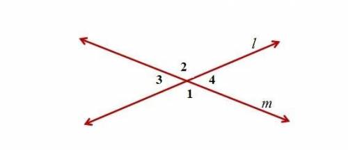 True or false: Vertical angles are the top and bottom angles of the four angles formed by two inters