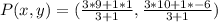 P(x,y) = (\frac{3 * 9 + 1 * 1}{3+1},\frac{3 * 10 + 1 * -6}{3+1})
