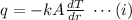 q=-kA\frac{dT}{dr}\;\cdots(i)