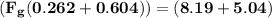 \mathbf{( F_g(0.262 + 0.604)) =(8.19 + 5.04)}