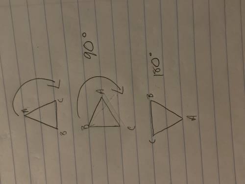 Triangle A is rotated 180° counterclockwise about the origin. Which figure is the transformed figure