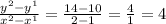 \frac{y^{2}-y^{1}  }{x^{2}- x^{1} } = \frac{14-10}{2-1} =\frac{4}{1}=4