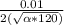 \frac{0.01}{ 2 (\sqrt{\alpha  *  120 } )}