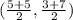 (\frac{5+5}{2},\frac{3+7}{2})