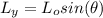 L_y  =  L_o  sin (\theta)