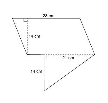 Find the area of the figure. assume the figure is made up of parallelograms and triangles.