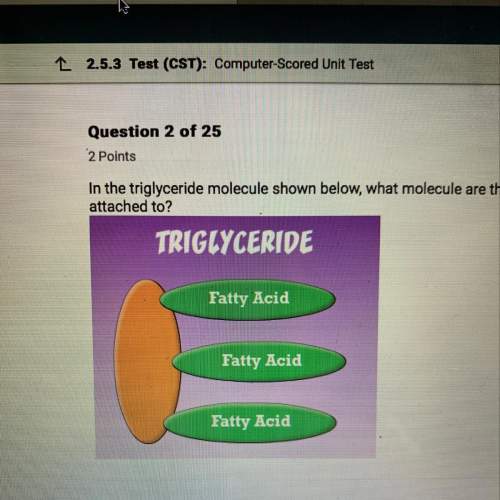 In the triglyceride molecule shown below, what molecule are the fatty acids attached to?  a.fr