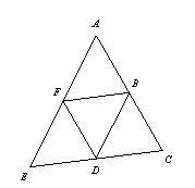 Points b, d, and f are mid points of the sides of triangle ace. ce=38 and df= 16. find ac. the diagr