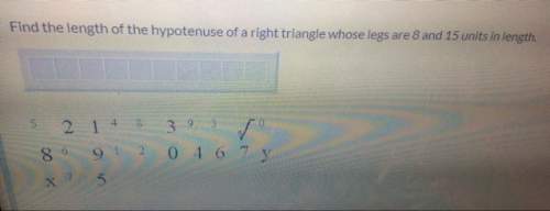 Find the length of the hypotenuse of a right triangle whose legs are 8 and 15 units in length&lt;