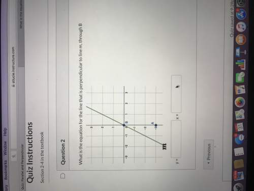 What is the equation for the line that is perpendicular to line m, through b