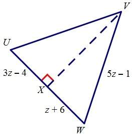 If line vx is the bisector of angle v, find the perimeter of triangle vuw .