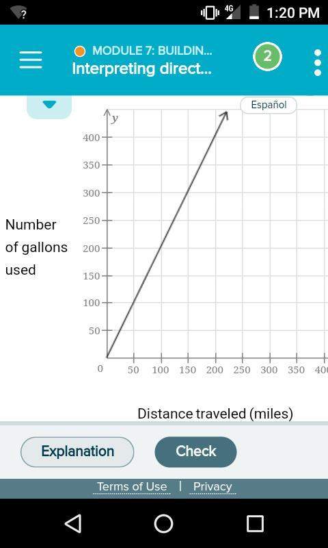 A.) how many miles does the train travel per gallon? b.) what is the slope of the graph? quick !&lt;