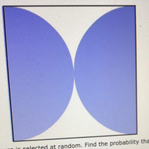 Apoint in the figure is selected at random. find probability that the point will be in the shaded re