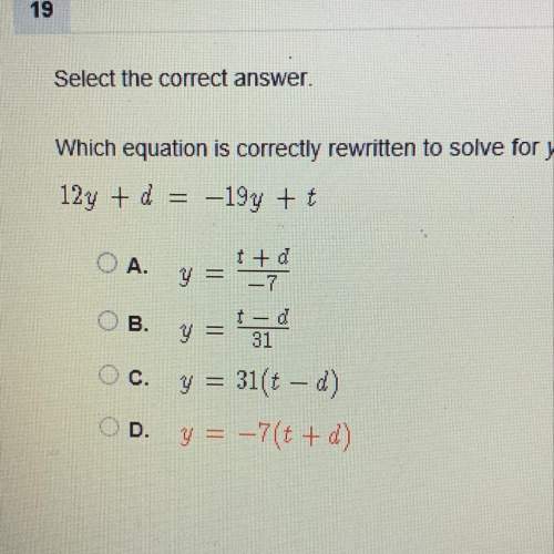 Which equation is correctly rewritten to solve for y?