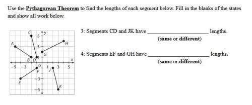 Use the pythagorean theorem to find the lengths of each segment below. segments cd and j