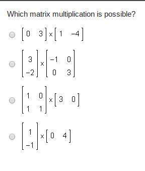 Which matrix multiplication is possible?