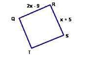 Find the perimeter of the rhombus qrst. a) . 38 b) . 76 c) . 56&lt;