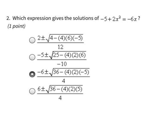 Which expression gives the solutions of-5+2x^2=-6x