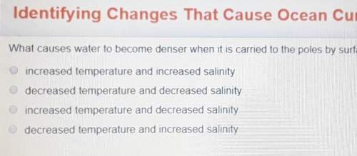 What causes water to become denser when it is carried to the poles by surface currents? ?