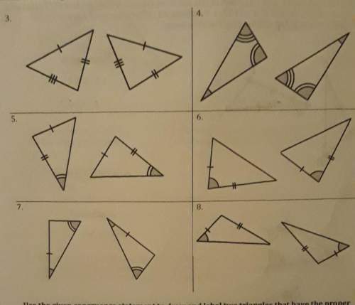 Explain whether or not the triangles are congruent, similar, or neither based on the markings that i