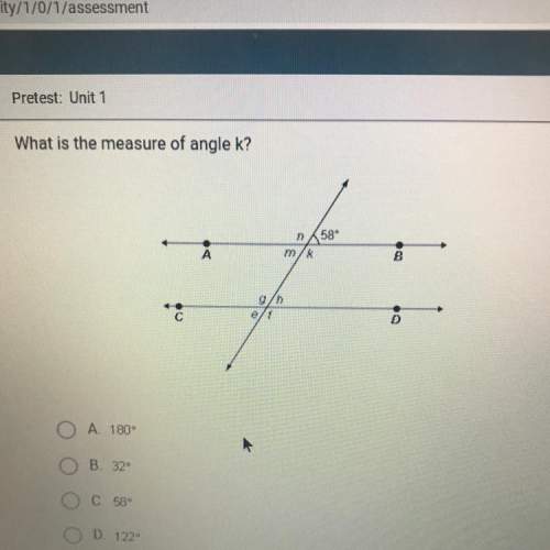 What is the measurement of angle k? apex