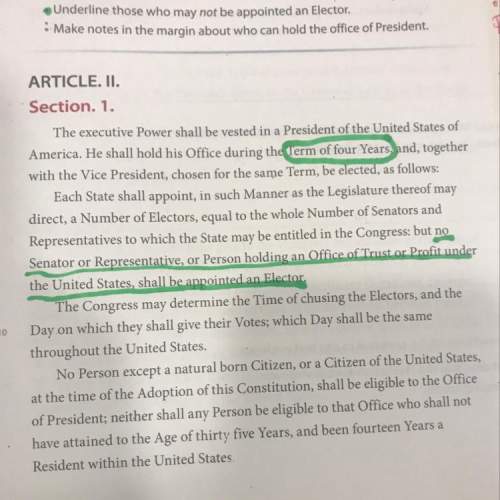 Make notes in the margin about who can.hold the office of president