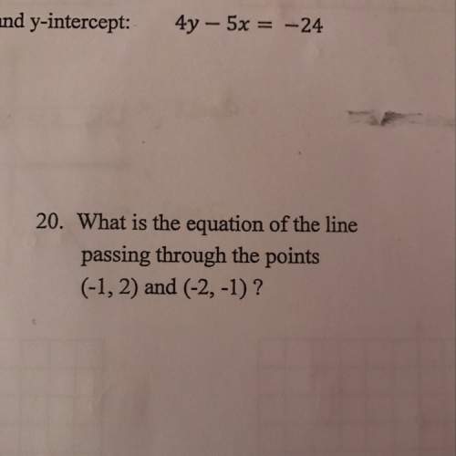 What is the equation of the line passing through the points (-1,2) and (-2,-1)