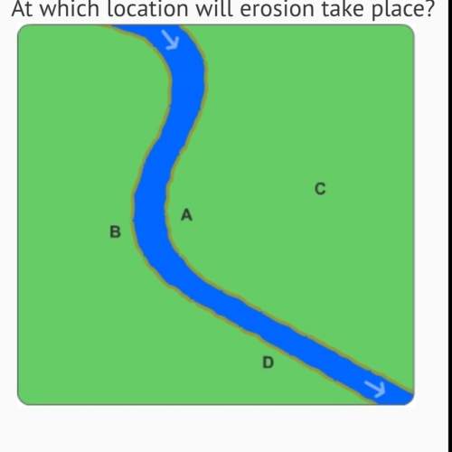 At which location will erosion take place? missing metadata a b c d
