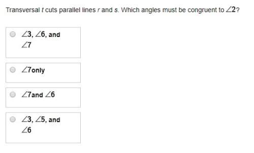 Proving theorems about lines  transversal t cuts parallel lines r and s.