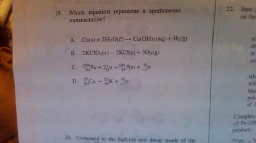 Which equation represents a spontaneous transmutation