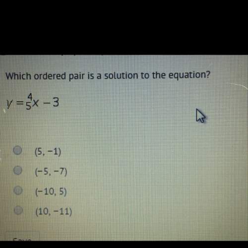 Which ordered pair is a solution to the equation y=4/5x -3