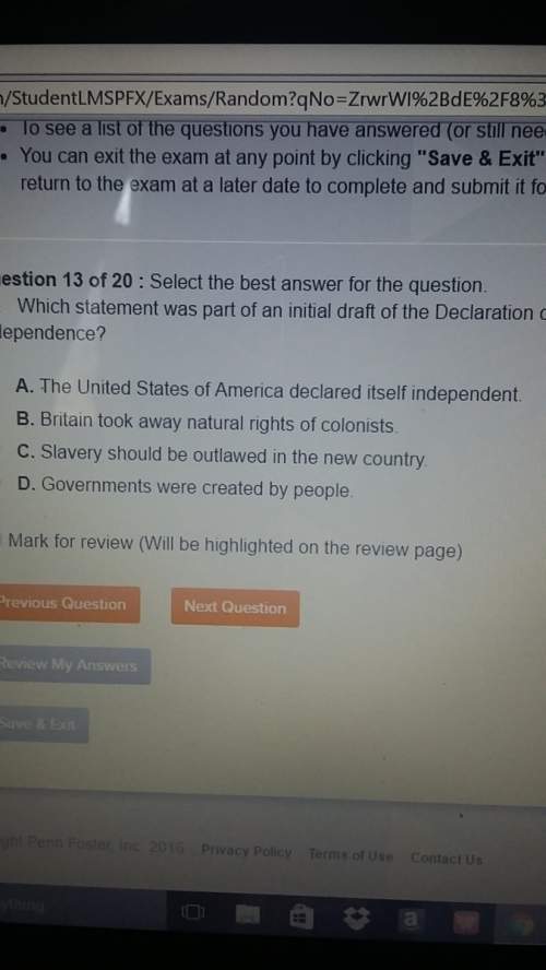 Which statement is part of the initial draft of the declaration of independence but not part of the