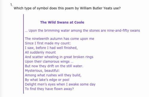 Which type of symbol does this poem by william butler yeats use? object