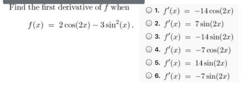 Find the first derivative of f when f(x) = 2cos(2x)-3sin^2(x)