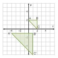 Triangle abc was dilated and translated to form similar triangle a'b'c'.  wh