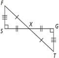 Given the diagram at the right, which of the following must be true?  a. xfs = xtg b. sx