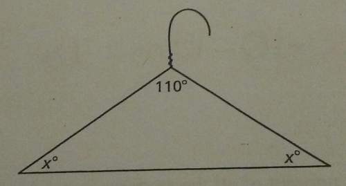Find the value of x on the clothes hanger. what type of triangle must the hanger be to hang clothes